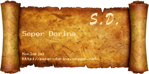 Seper Dorina névjegykártya